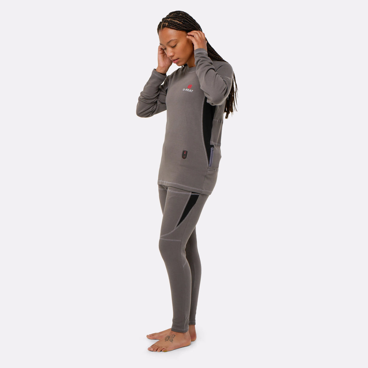 Sous vêtement ensemble t-shirt et legging chauffant gris G-Heat