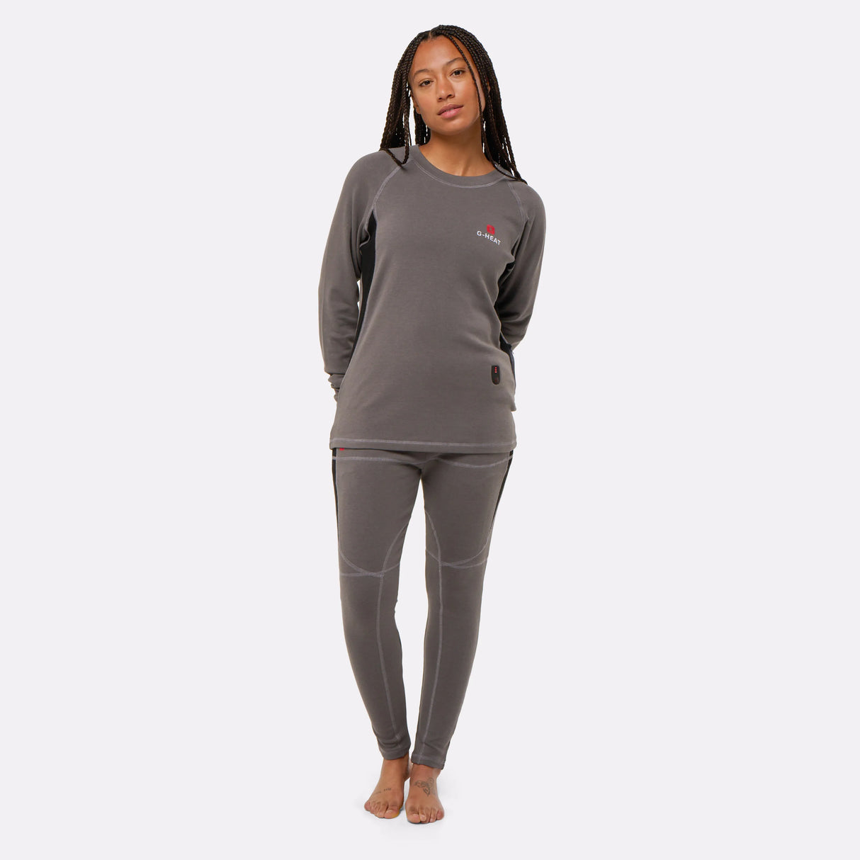 Sous vêtement ensemble t-shirt et legging chauffant gris G-Heat