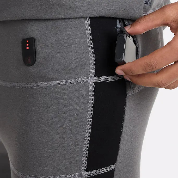 Sous vêtement legging chauffant gris G-Heat zoom batterie