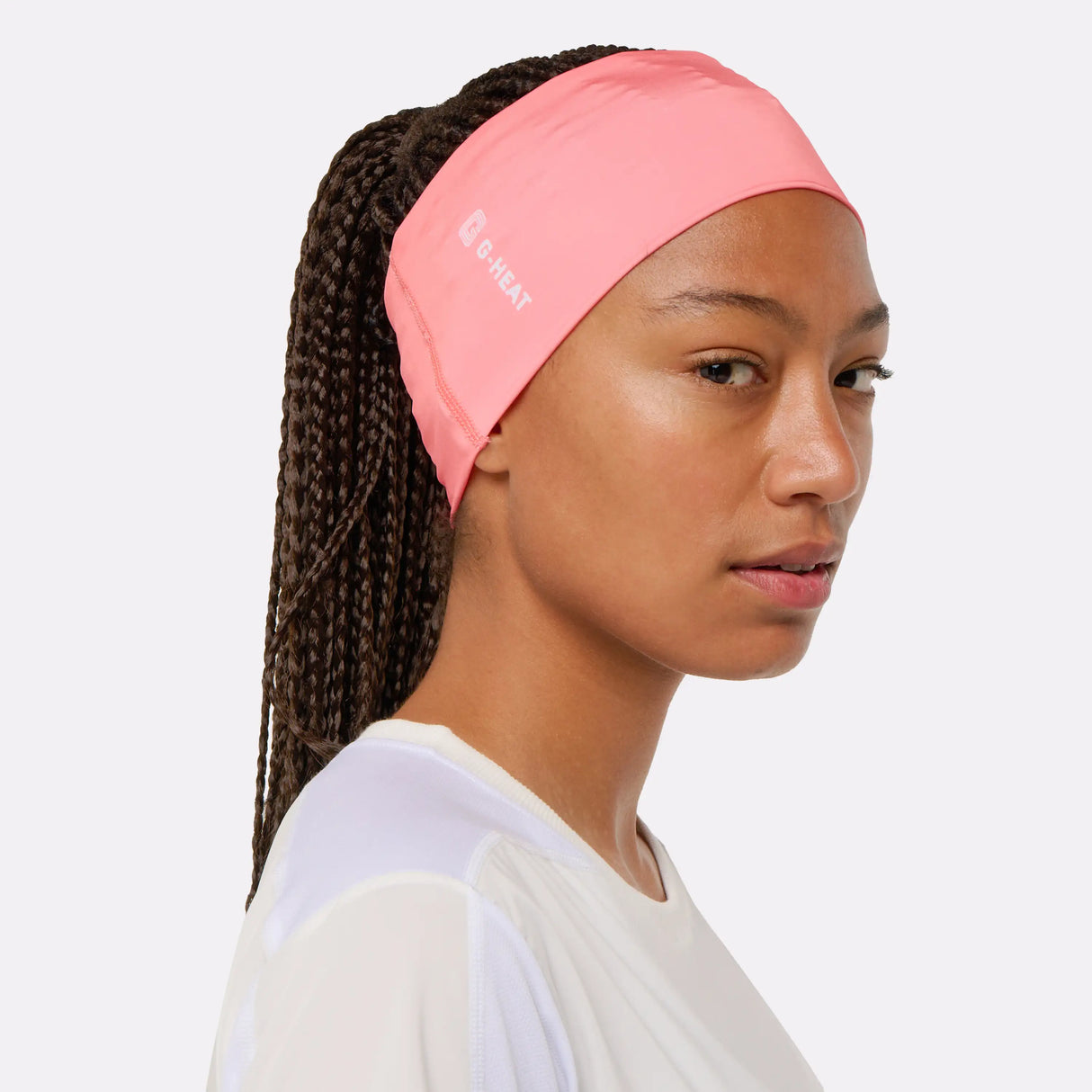 Bandeau rafraîchissant sport g-heat corail porté 