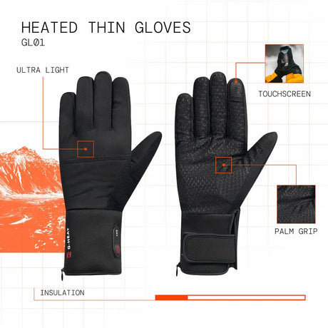 Gants fins chauffants visuel atout en