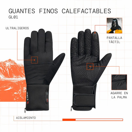 Gants fins chauffants visuel atout es