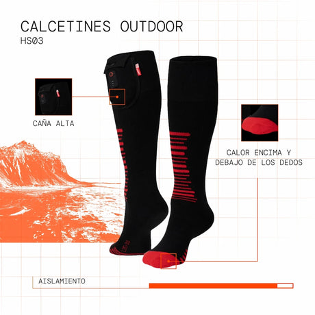 Chaussettes chauffantes outdoor visuel atout es