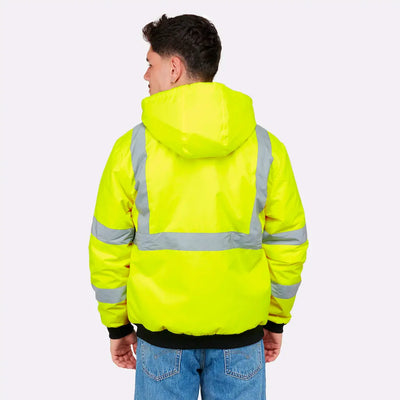 Veste chauffante de travail fluo