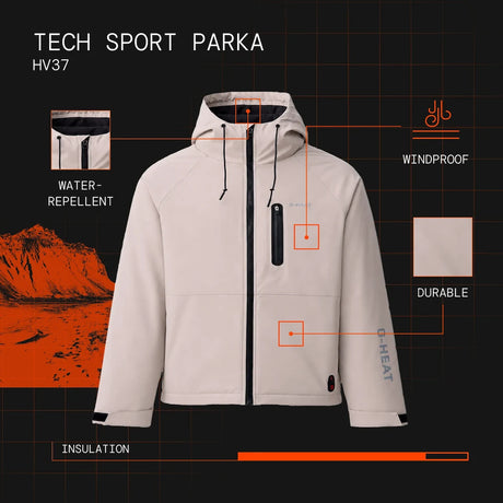 Parka tech sport chauffante visuel atout en