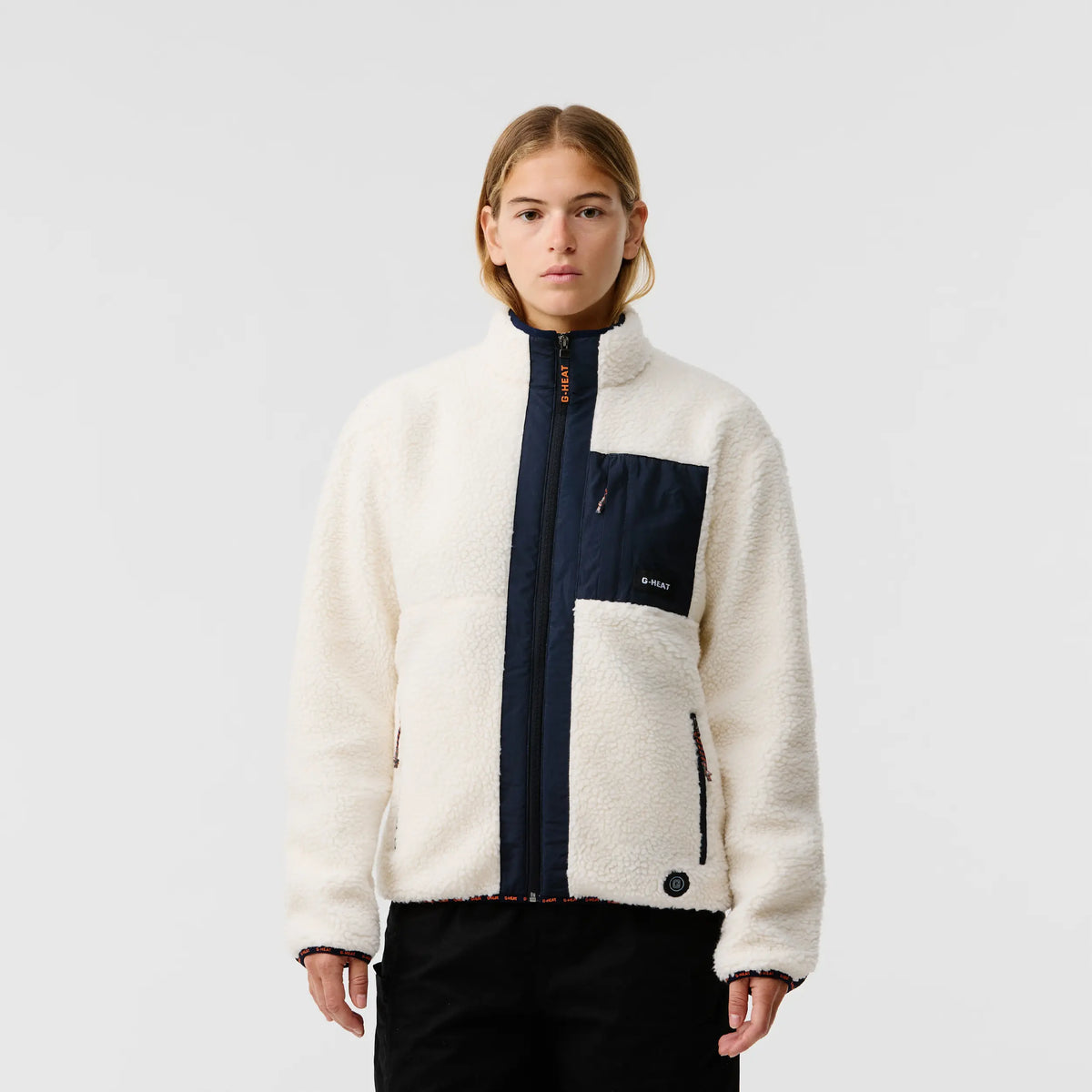 Polaire outdoor blanche chauffante porté  femme