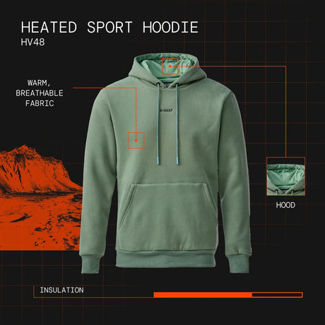 sweat capuche kaki visuel atout en