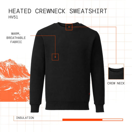 sweat crew noir chauffant visuel atout en